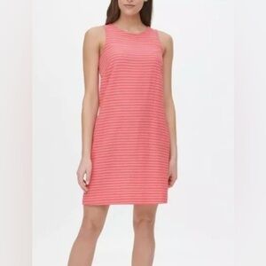 Tommy Hilfiger Striped Seersucker Dress Size 12, Pink with Pockets, new no tag
